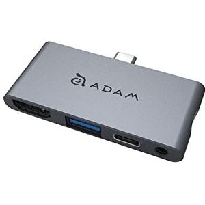 Adam Elements CASA Hub i4 - USB-C 4-in-1 hub voor iPad Pro (3e generatie) - grijs