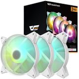 Darkflash Tech C6 ARGB Computer Ventilatorset 3in1 120x120 (wit) (120 mm, 3 x), PC ventilator, Wit