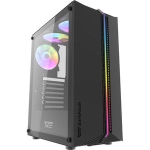 Darkflash DK151 LED computer case (zwart) + 3 RGB fans