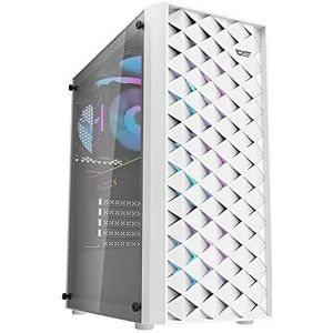 Darkflash - DK351 - Computerkast - Wit - Stijlvol Ontwerp - Inclusief 4 Ventilatoren