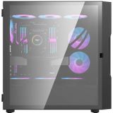 Darkflash - DK431 - Computerbehuizing - Zwart - Glazen - Inclusief 4 Ventilatoren