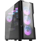 Darkflash - DK431 - Computerbehuizing - Zwart - Glazen - Inclusief 4 Ventilatoren