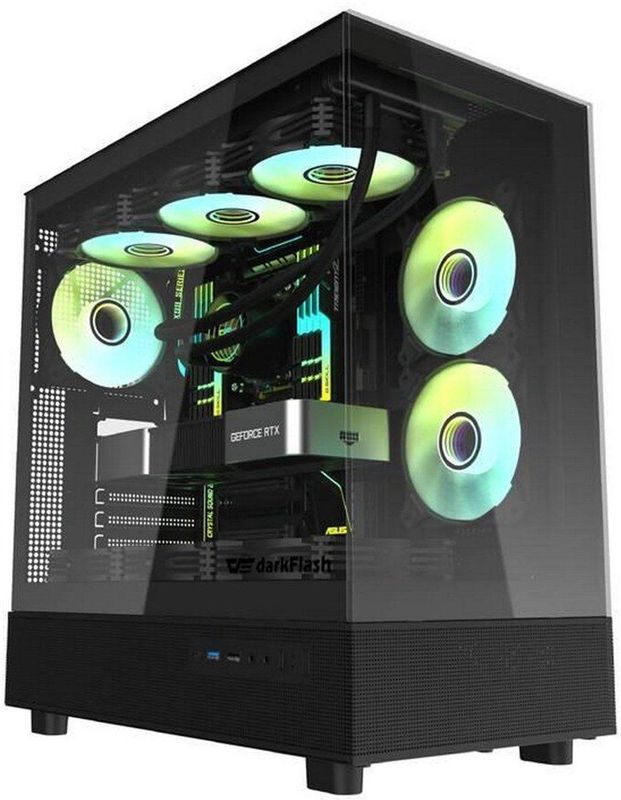 Darkflash - DPX90 - PC Behuizing - Transparant - Compatibel met ATX M-ATX ITX