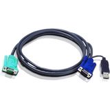 ATEN 2L-5201U toetsenbord-video-muis (kvm) kabel Zwart 1,2 m