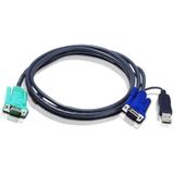 ATEN 2L-5201U KVM-kabel VGA USB, zwart, 1,2 m