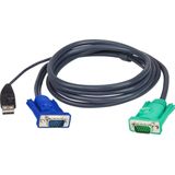 ATEN 2L-5201U toetsenbord-video-muis (kvm) kabel Zwart 1,2 m