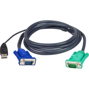 ATEN 2L-5201U toetsenbord-video-muis (kvm) kabel Zwart 1,2 m