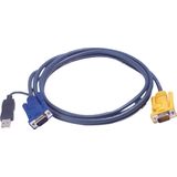 ATEN 2L-5206UP toetsenbord-video-muis (kvm) kabel Zwart