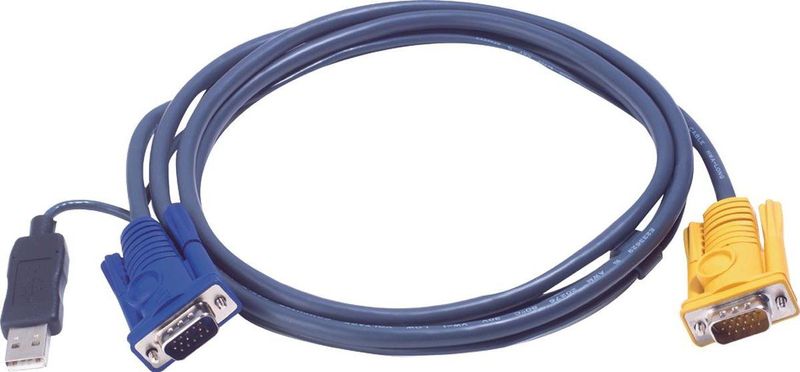 ATEN 2L-5206UP toetsenbord-video-muis (kvm) kabel Zwart