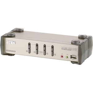 ATEN CS1734B 4-poorts KVM-schakelaar met USB 2.0 hub en 2.1 surround sound audio