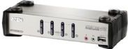 ATEN CS1734B 4-poorts KVM-schakelaar met USB 2.0 hub en 2.1 surround sound audio