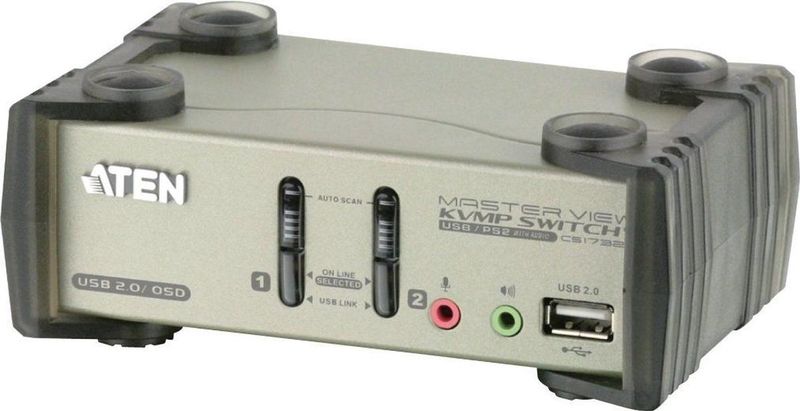 ATEN CS1732B-AT-G KVM-switch Zwart, Metallic