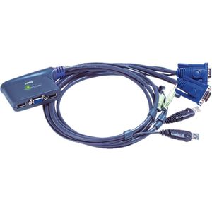 Aten 2-poorts USB VGA-/audiokabel KVM-switch (0,9m) | 1 stuks - CS62US-AT CS62US-AT