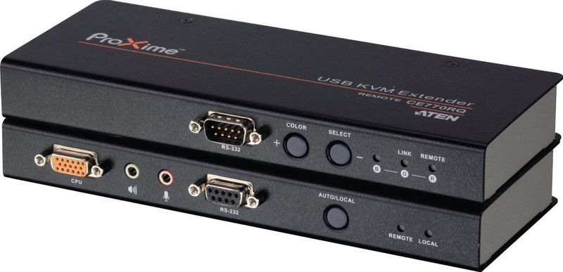 Aten - CE770 - KVM-extender - Zwart - USB-VGA/Audio-Cat-5
