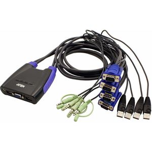 Aten CS64US 4-Poorts VGA+USB KVM Switch met audio