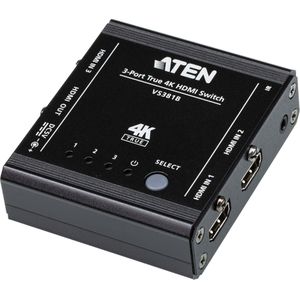Aten 3-poorts True 4K HDMI-schakelaar | 1 stuks - VS381B-AT VS381B-AT
