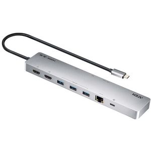 ATEN - UH3240 - USB-C Dock 4K Dual Display - Zilver - Met Power Passthrough