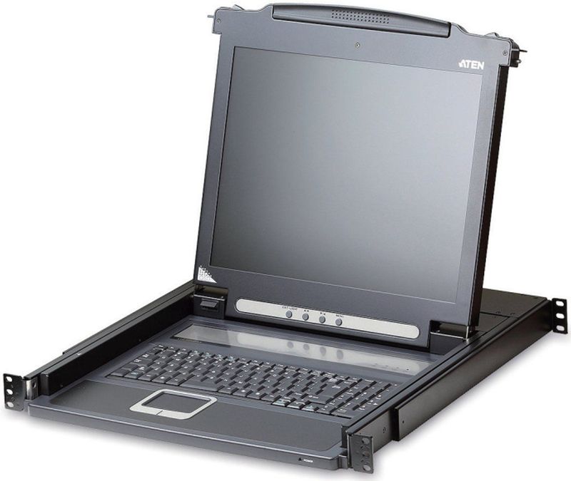 KVM-console - 17-Inch LCD-Scherm - Ingebouwde Toetsenbord - Slideaway-uitvoering