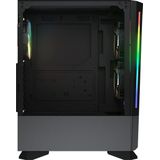 Cougar MX430 Air RGB Midi Tower Gaming PC behuizingen met 3 ARGB-ventilatoren en 2 LED-strips - Zwart