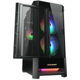 Cougar Duoface RGB Midi Tower PC Behuizing met 2 opvallende frontpanelen , ARGB Fans -Zwart