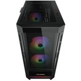 Cougar Duoface RGB Midi Tower PC Behuizing met 2 opvallende frontpanelen , ARGB Fans -Zwart
