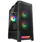 Cougar Duoface RGB Midi Tower PC Behuizing met 2 opvallende frontpanelen , ARGB Fans -Zwart