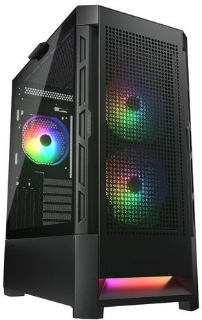 Cougar Duoface RGB Midi Tower PC Behuizing met 2 opvallende frontpanelen , ARGB Fans -Zwart