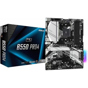 ASRock B550 Pro4 Moederbord Socket AMD AM4 Vormfactor ATX Moederbord chipset AMD® B550