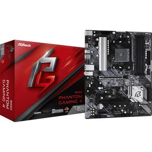 ASRock Moederbord B550 Phantom Gaming 4 AMD Ryzen 5000 Serie - Gaming PC Moederbord - ATX - PCIe 4.0 - DDR4
