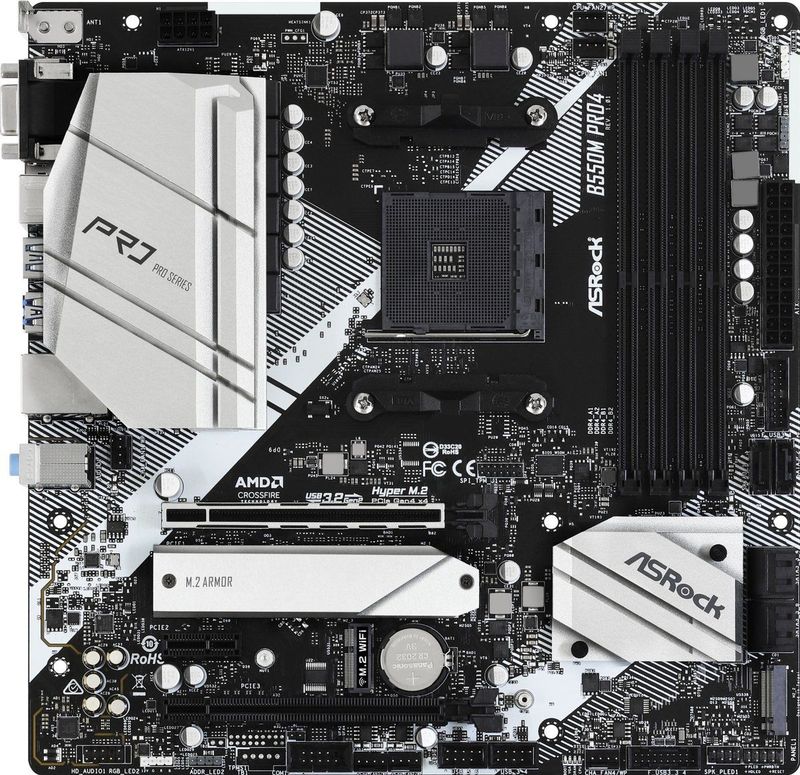 ASRock - B550M Pro4 - Moederbord - Micro-ATX - AMD B550 - Socket AM4