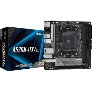 ASRock A520M-ITX/ac Moederbord Socket AMD AM4 Vormfactor Micro-ATX