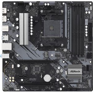 AsRock A520M Phantom Gaming 4 - Moederbord - micro ATX - Socket AM4 - AMD A520 - USB 3 (AM4, AMD A520, mATX), Moederbord