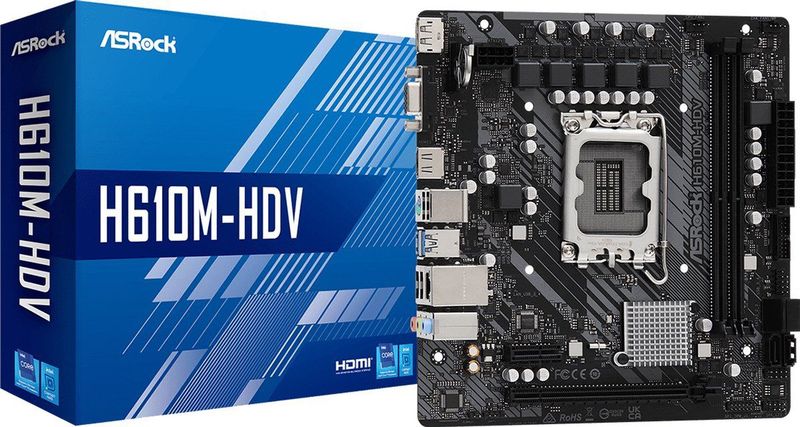 Asrock - H610M-HDV - Moederbord - Zwart - DDR4 - LGA 1700
