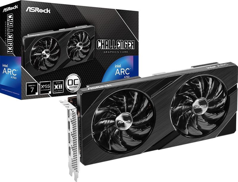 ASROCK Intel ARC A750 Challenger D OC - Videokaart - 8GB GDDR6 - PCIe 4.0 X16 - 1x HDMI 2.1