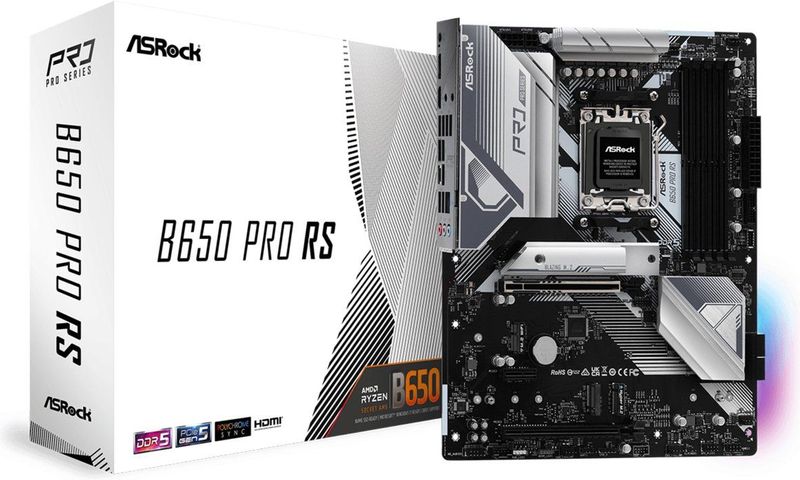 ASROCK B650 Pro RS - Moederbord - ATX - Socket AM5 - AMD B650 - DDR5 - Realtek ALC897 - Realtek 2.5G LAN