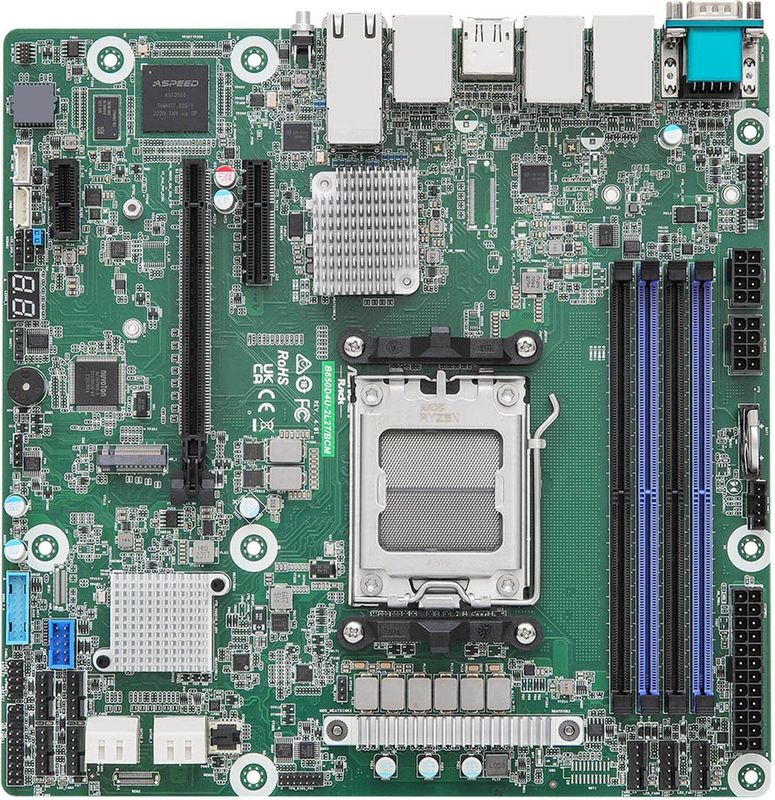ASRock Rack B650D4U-2L2T/BCM - Micro-ATX - Socket AM5 (LGA 1718) - 2x Gbit LAN - IPMI - 1x PCIe 5.0 x16