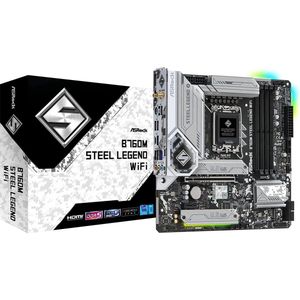 ASRock B760M STEEL LEGEND WIFI Mainboard - Intel B760 - Intel LGA1700 socket - DDR5 RAM - Micro-ATX
