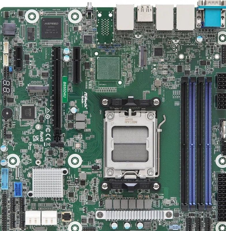 ASRock Rack B650D4U - Moederbord - Micro-ATX - Socket AM5 - AMD B650E - DDR5 - 2x 1 Gbps LAN