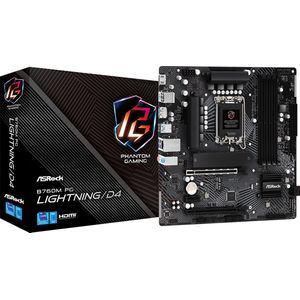 Asrock B760M PG Lightning/D4, Intel, LGA 1700, Intel® Core™ i3, Intel® Core™ i5, Intel® Core™ i7, Intel® Core™ i9, DDR4-SDRAM, 128 GB, DIMM