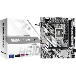 Asrock - H610M-HDV/M.2+ D5 Moederbord - Zwart - Voor Intel Processors