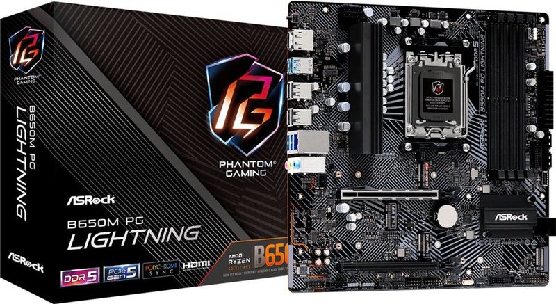Asrock B650M PG Lightning AMD B650 Socket AM5 micro ATX