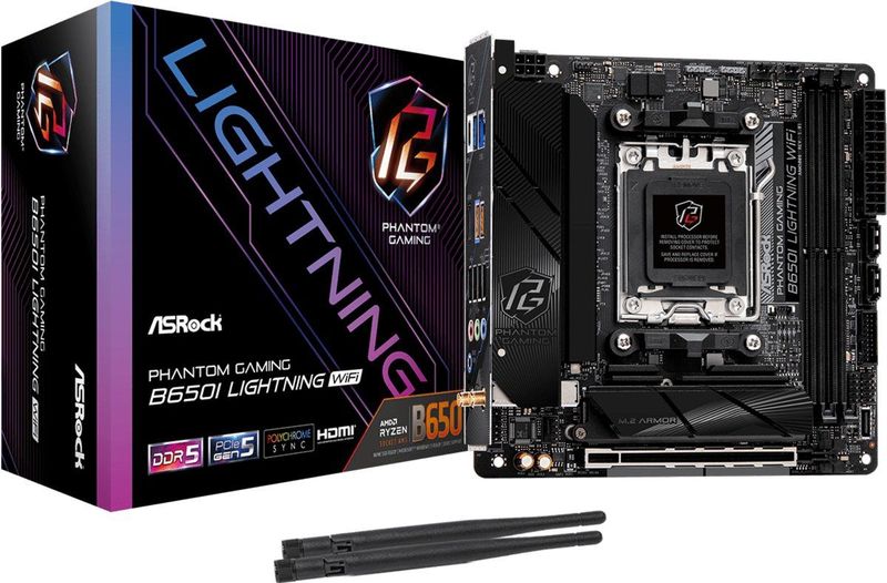 ASRock B650I Lightning WiFi Moederbord - AMD B650 - AM5 - DDR5 - 2.5 Gigabit LAN