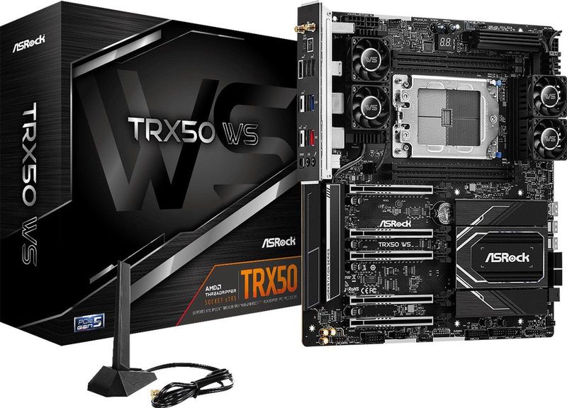 AsRock - TRX50 WS - Moederbord - E-ATX - Ondersteunt DDR5 ECC - Wi-Fi 6E