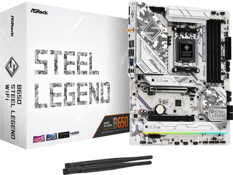 Asrock - B650 Steel Legend WIFI - Moederbord - Zwart - DDR5
