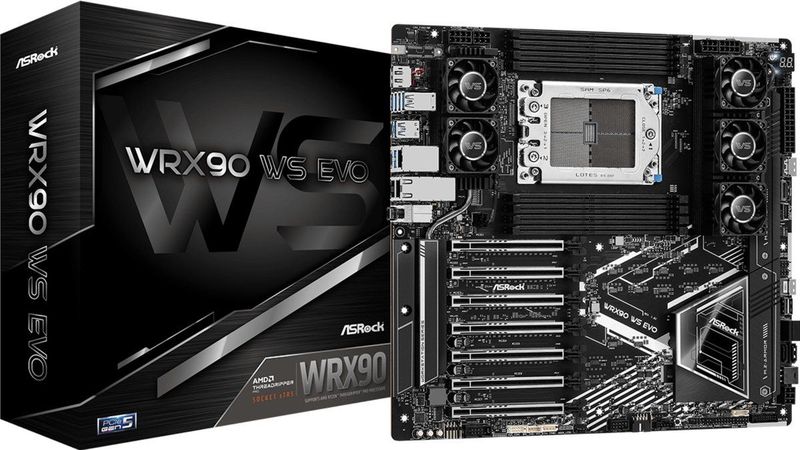 AsRock - WRX90 WS EVO - Moederbord - AMD WRX90 - EEB - 8 DDR5 ECC - 7x PCIe5
