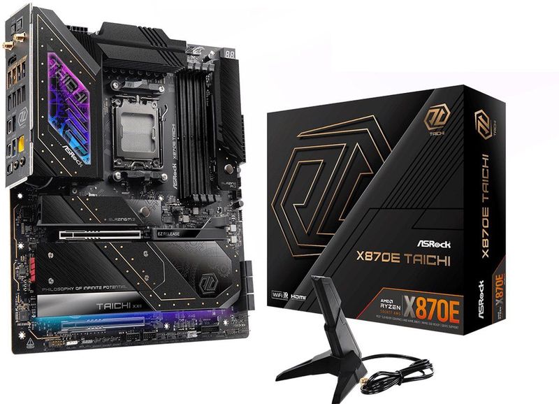 AsRock - X870E Taichi - Moederbord - ATX - AMD X870 - Socket AM5 - DDR5 - USB 4 - Wi-Fi 7 - Realtek Audio