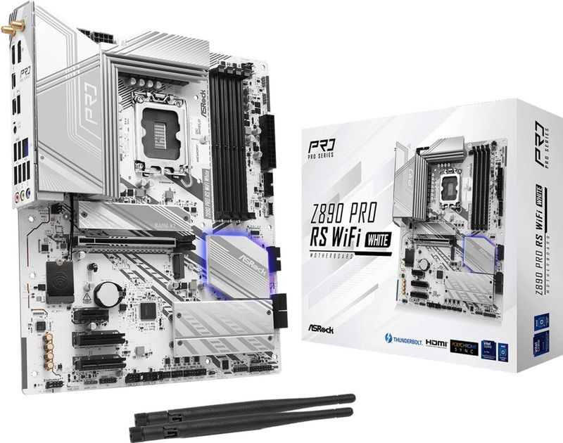 Asrock - Z890 Pro Rs Wifi - Moederbord - ATX - Z890 Chipset - 4 Geheugenslots