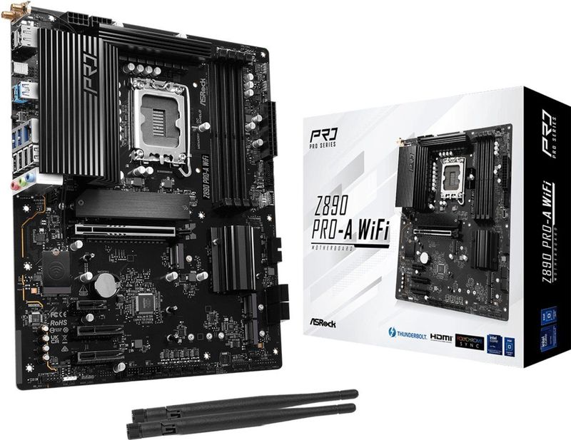 Asrock - Z890 Pro-A - Moederbord - Zwart - Intel LGA 1851 Socket