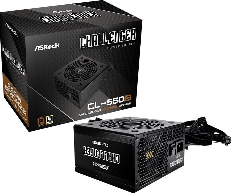 AsRock - Challenger 550W Bronze - PC Voeding - Zwart - 550W