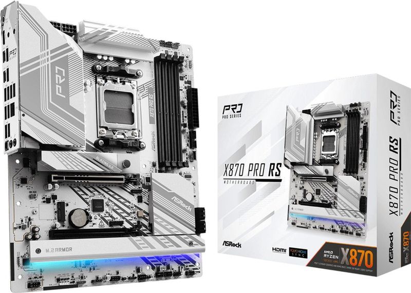 ASROCK X870 PRO RS - Moederbord ATX - Socket AM5 - AMD X870 - DDR5 - USB 4 - 2.5 Gigabit LAN